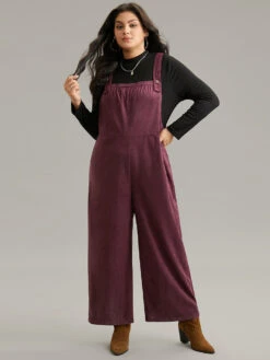 Plain Button Up Adjustable Straps Jumpsuit -Bloomchic Shop 934859250 hr