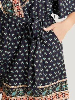 Bandana Print Wrap Ruffle Sleeve Pocket Belted Romper 19 Bandana Print Wrap Ruffle Sleeve Pocket Belted Romper -Bloomchic Shop 935142503 fn