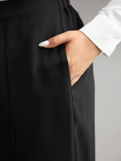 Metal Detail Pleated Wide Leg Pants -Bloomchic Shop 935418943 mx