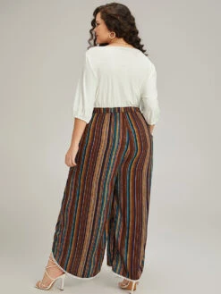 Rainbow Print Wrap Hem Pocket Button Detail Jumpsuit -Bloomchic Shop 937995653 nk