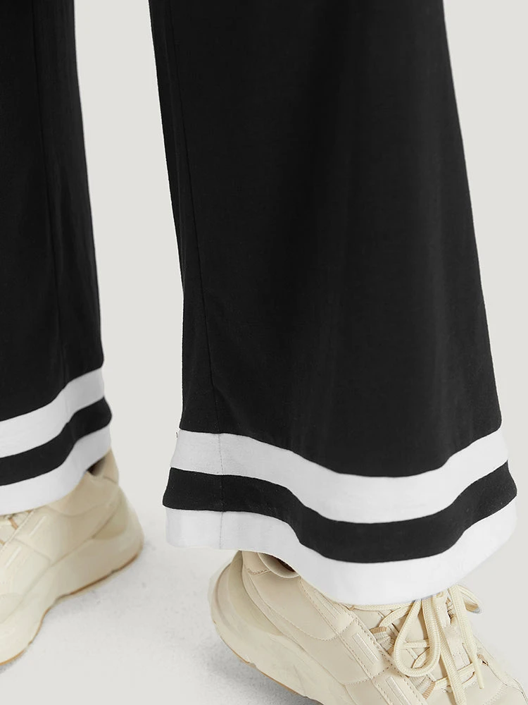 Striped Contrast V Neck Pocket Elastic Waist Jumpsuit 11 Striped Contrast V Neck Pocket Elastic Waist Jumpsuit - Image 9