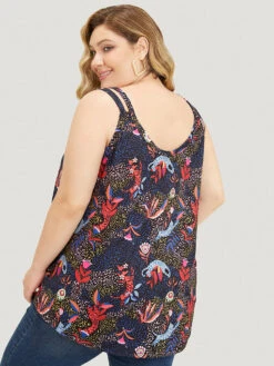 Cat & Plant Print Sleeveless Cut Out Cami Top -Bloomchic Shop 94675316 tb 4eb84c50 77f6 47b2 ab09 5f3032dc7db3