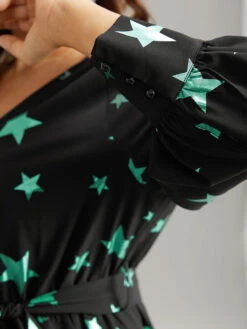 Star Glitter Belted V Neck Jumpsuit 16 Star Glitter Belted V Neck Jumpsuit -Bloomchic Shop 9474216 kh