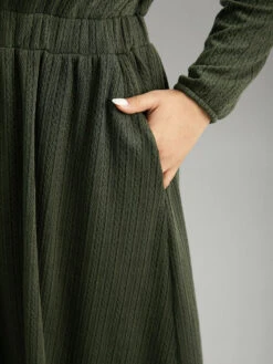 Plain Plisse Elastic Cuffs Midi Dress -Bloomchic Shop 952696582 ae