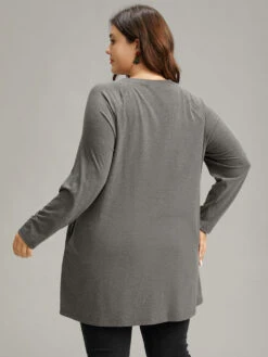 Santa Claus Print Long Sleeve T-shirt -Bloomchic Shop 953264383 uz