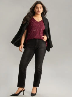 Star Polka Dot V Neck T-shirt -Bloomchic Shop 95385395 ey