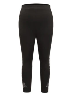 Floral Rhinestone Patchwork High Rise Leggings -Bloomchic Shop 954654872 he