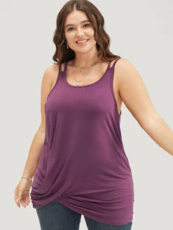 Solid Twist Hem Cami Top -Bloomchic Shop 956004934 zy 75b380f8 a88e 40b5 9b69 5321b26d6b85