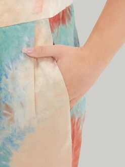 Tie Dye Pocket Button Adjustable Straps Jumpsuit -Bloomchic Shop 964293130 tc