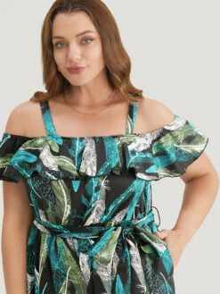 Tropical Cold Shoulder Pocket Belted Ruffle Trim Jumpsuit 15 Tropical Cold Shoulder Pocket Belted Ruffle Trim Jumpsuit -Bloomchic Shop 96642808 ry a1048032 dbb2 4b7c 94b9 669175cc337d