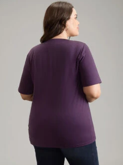 Moon & Star Plants Print Crew Neck T-shirt -Bloomchic Shop 970892909 qw