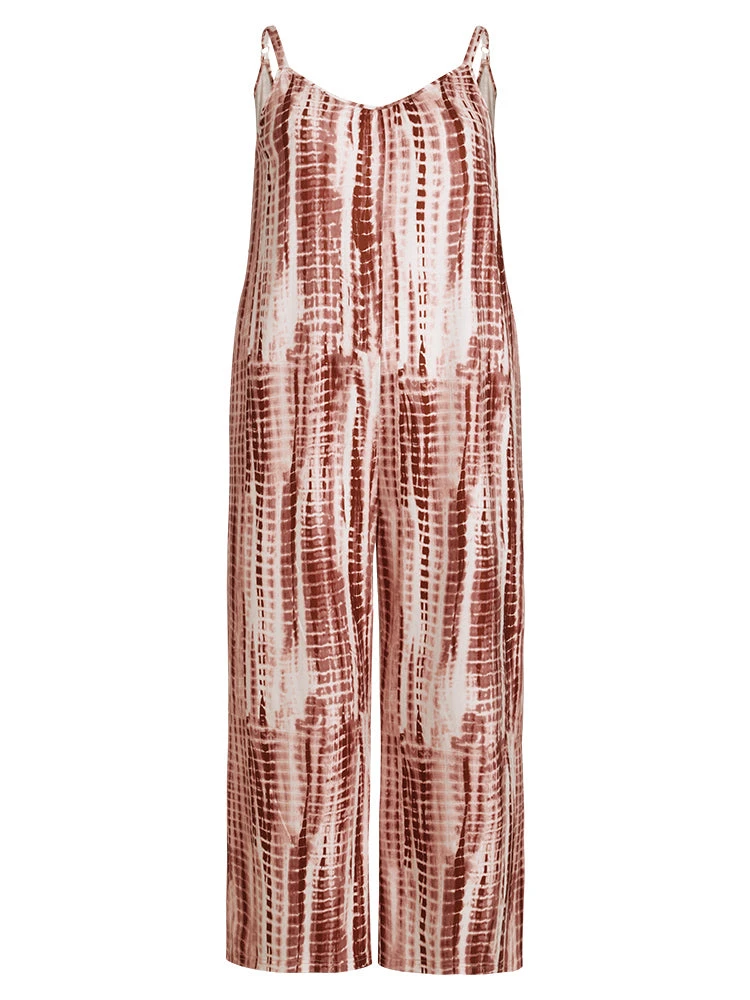 Tie Dye Striped Pocket Backless Cami Jumpsuit 9 Tie Dye Striped Pocket Backless Cami Jumpsuit - Image 7