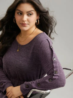 Plisse Solid Side Button Detail Dress -Bloomchic Shop 974886848 dx