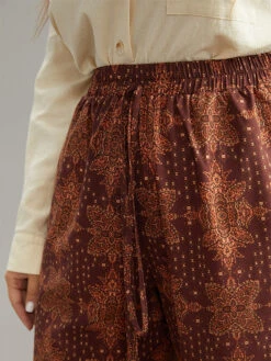 Bandana Elastic Waist Wide Leg Ties Pants -Bloomchic Shop 9771771 dn