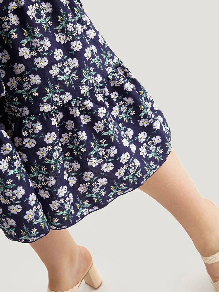 Ditsy Floral Pocket Tie Neck Frill Trim Dress 10 Ditsy Floral Pocket Tie Neck Frill Trim Dress - Image 8