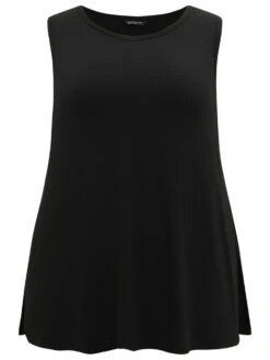 Supersoft Essentials Solid Split Side Crew Neck Tank Top -Bloomchic Shop 982768234 sz cc724bbe 9b50 45af 86ed c7256db5bcc8