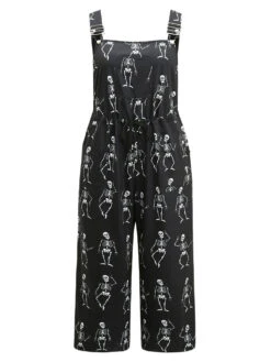 Halloween Skull Print Pocket Ties Cami Jumpsuit -Bloomchic Shop 983050093 uy