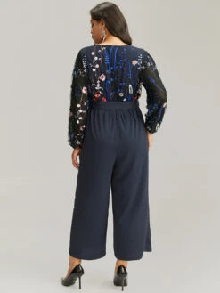 Halloween Floral Embroidered Belted Lantern Sleeve Jumpsuit -Bloomchic Shop 98438418 yr 1b63c5c6 2d6d 4854 866c 933c3036fdb4