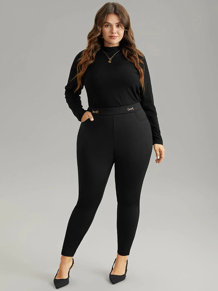 Plain Buckle Detail Slant Pocket Pants 6 Plain Buckle Detail Slant Pocket Pants - Image 4