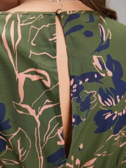 Silhouette Floral Print Shirred Elastic Cuffs Jumpsuit -Bloomchic Shop 987490038 ag