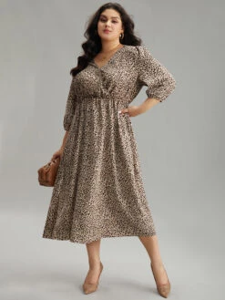 Leopard Print Elastic Waist Wrap Dress -Bloomchic Shop 988277966 dd