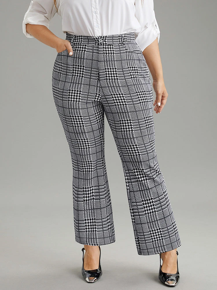 Houndstooth Pocket Flare Leg Zipper Fly Pants 4 Houndstooth Pocket Flare Leg Zipper Fly Pants - Image 2