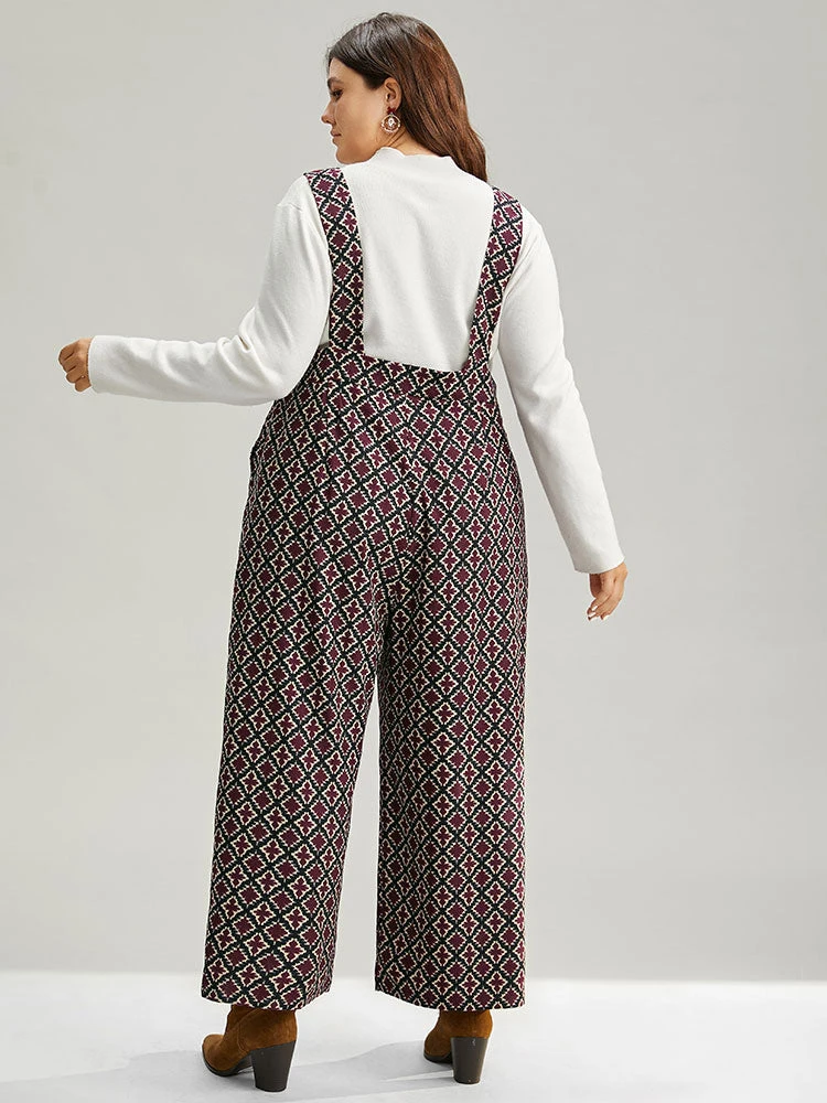 Christmas Geometric Adjustable Straps Jumpsuit 7 Christmas Geometric Adjustable Straps Jumpsuit - Image 5