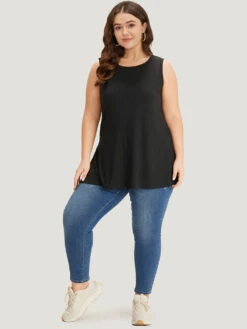 Supersoft Essentials Solid Split Side Crew Neck Tank Top -Bloomchic Shop 998662291 lh 160ce2bb 2a6d 4fc2 8801 41d209a707e9