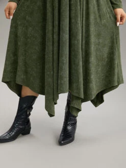 Vintage Heather Elastic Waist Hanky Hem Dress 16 Vintage Heather Elastic Waist Hanky Hem Dress -Bloomchic Shop 998872908 cs