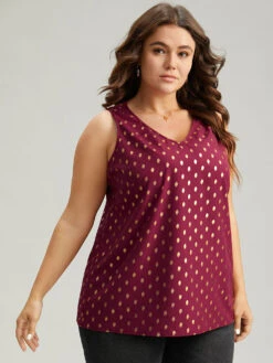 Glitter Polka Dot V Neck Tank Top 11 Glitter Polka Dot V Neck Tank Top -Bloomchic Shop 999308599 rg
