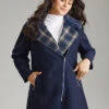 Plaid Asymmetrical Lapel Collar Patchwork Fuzzy Trim Coat 2 Plaid Asymmetrical Lapel Collar Patchwork Fuzzy Trim Coat -Bloomchic Shop 99946410 ki